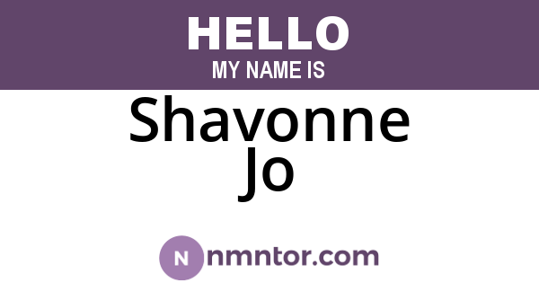 Shavonne Jo