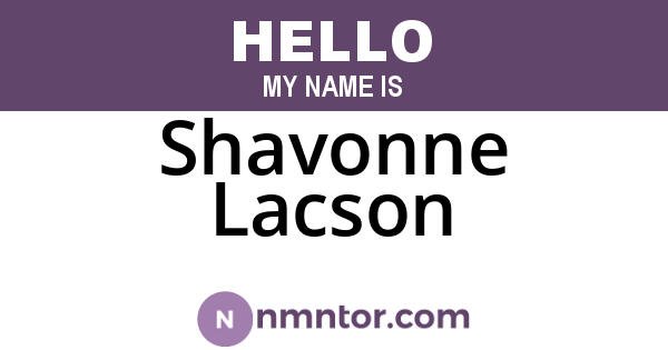 Shavonne Lacson