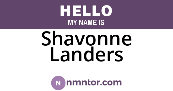 Shavonne Landers