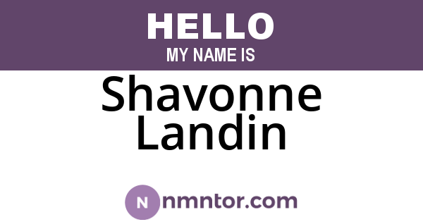 Shavonne Landin