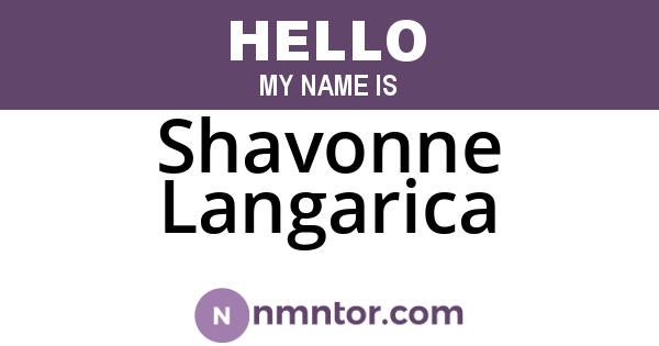 Shavonne Langarica