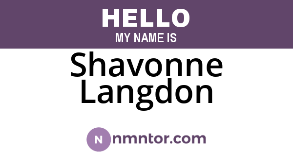 Shavonne Langdon