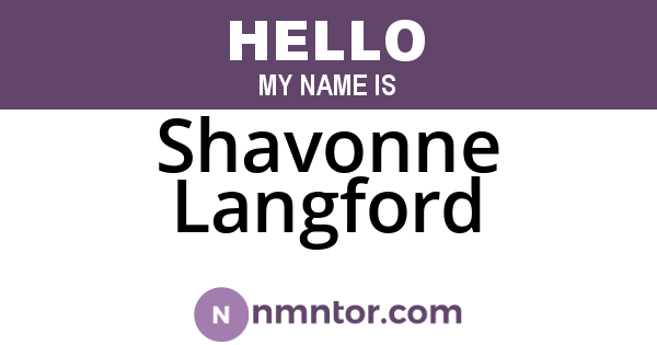 Shavonne Langford