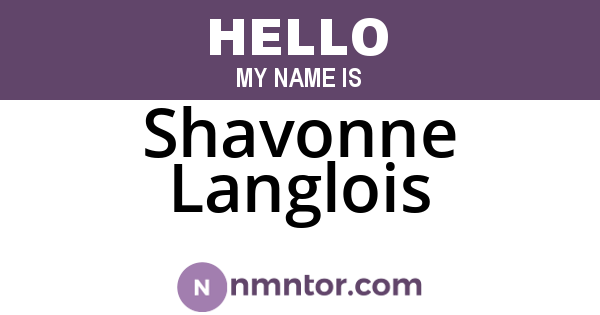Shavonne Langlois