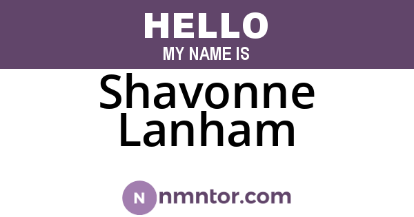 Shavonne Lanham