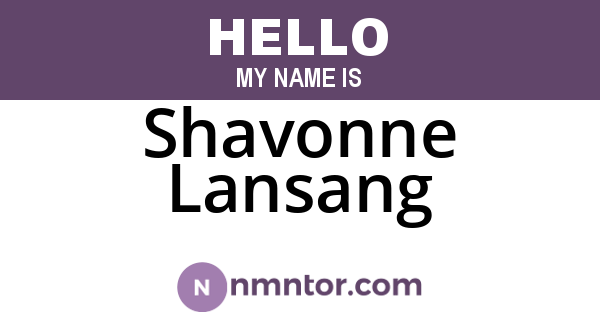 Shavonne Lansang