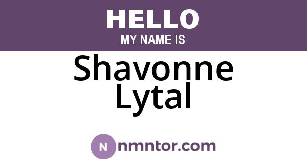 Shavonne Lytal