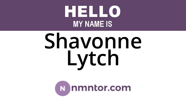 Shavonne Lytch