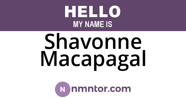 Shavonne Macapagal