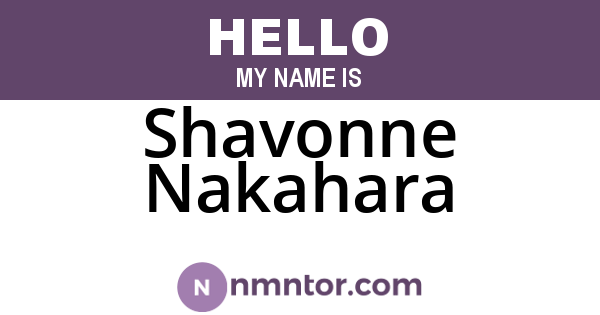 Shavonne Nakahara