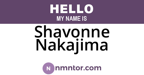 Shavonne Nakajima