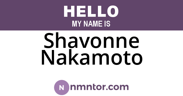 Shavonne Nakamoto