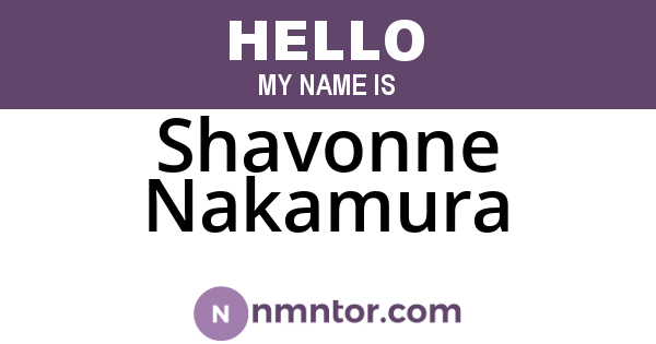 Shavonne Nakamura