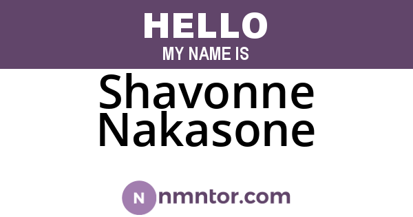 Shavonne Nakasone