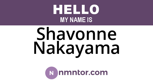 Shavonne Nakayama