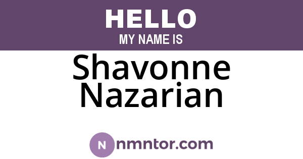 Shavonne Nazarian