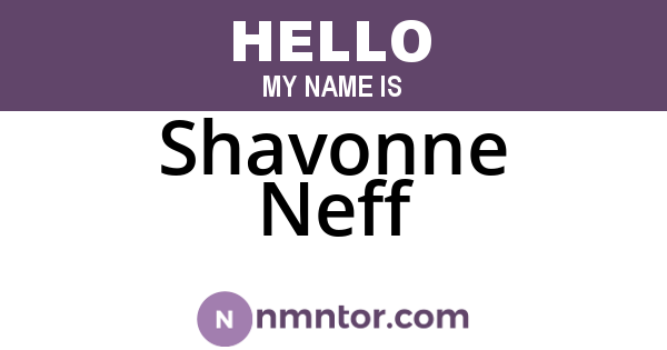 Shavonne Neff