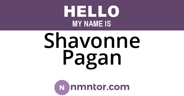 Shavonne Pagan