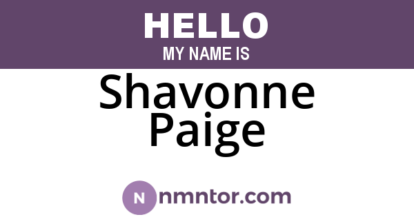 Shavonne Paige