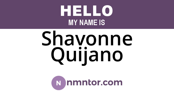 Shavonne Quijano