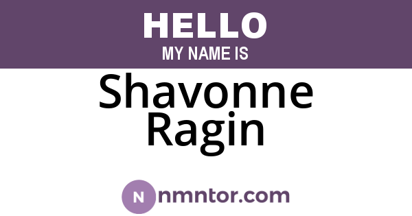 Shavonne Ragin