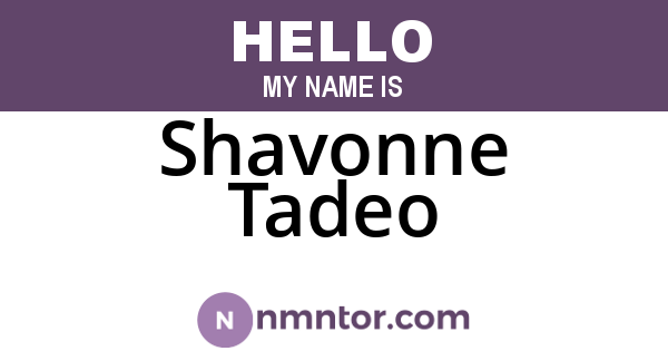 Shavonne Tadeo