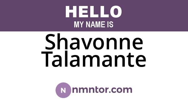 Shavonne Talamante