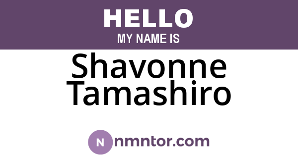Shavonne Tamashiro