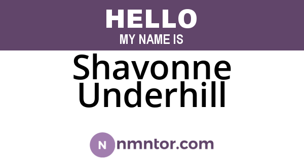 Shavonne Underhill