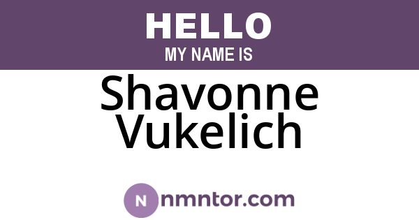 Shavonne Vukelich