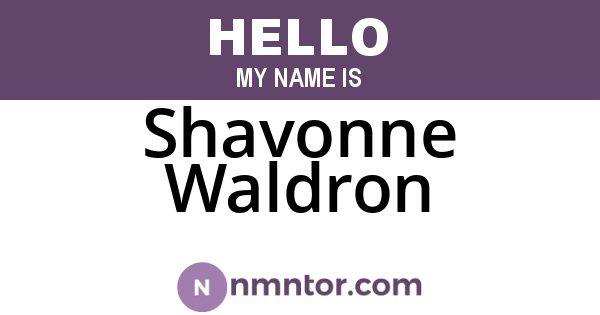 Shavonne Waldron