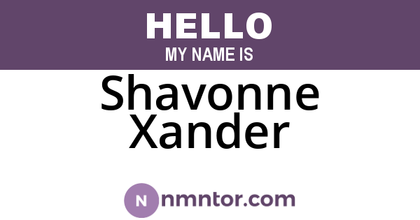 Shavonne Xander