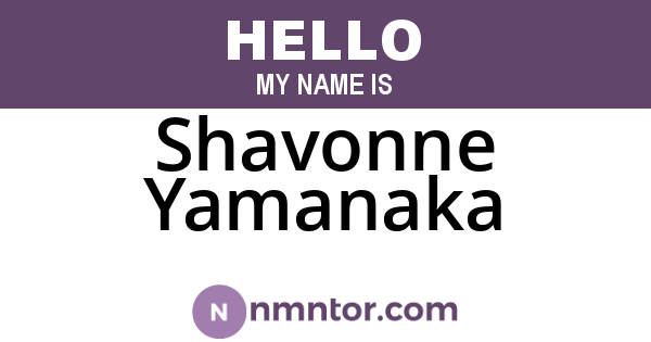 Shavonne Yamanaka