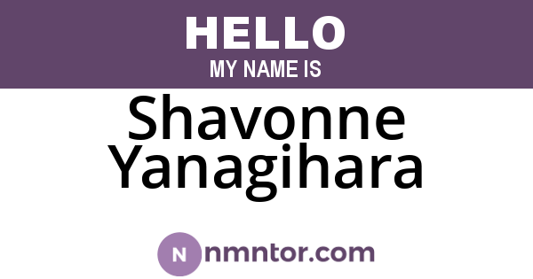 Shavonne Yanagihara