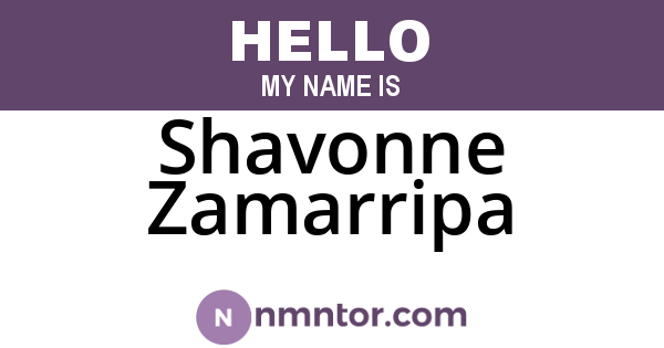 Shavonne Zamarripa