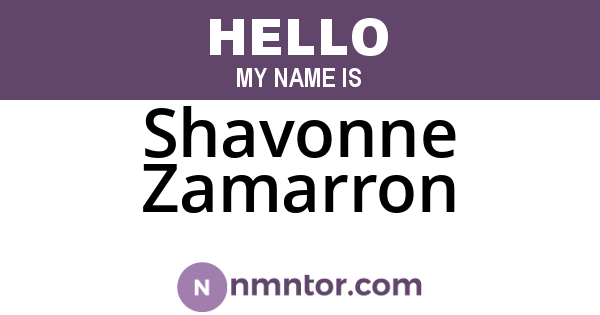 Shavonne Zamarron