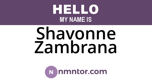 Shavonne Zambrana