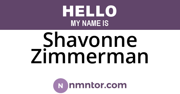 Shavonne Zimmerman