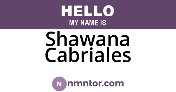 Shawana Cabriales