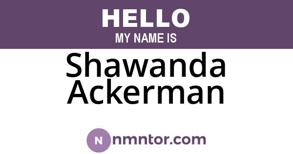 Shawanda Ackerman