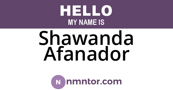Shawanda Afanador