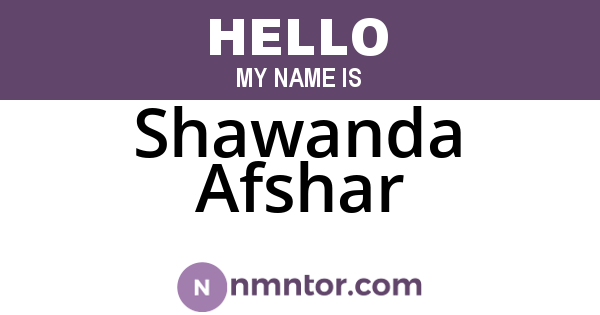Shawanda Afshar