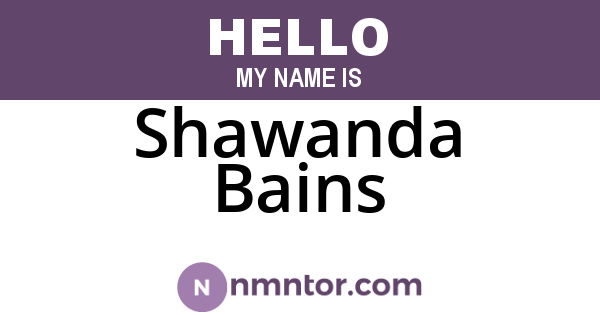 Shawanda Bains