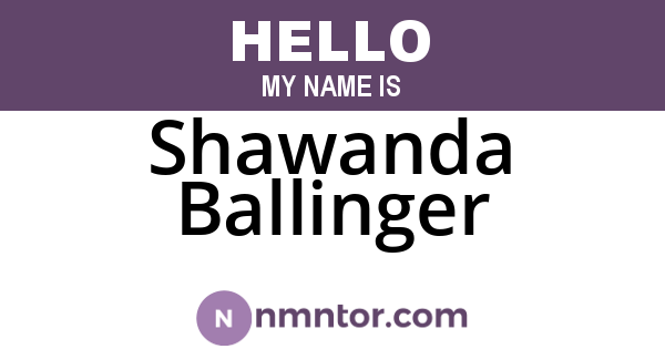 Shawanda Ballinger