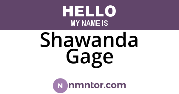 Shawanda Gage