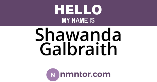 Shawanda Galbraith