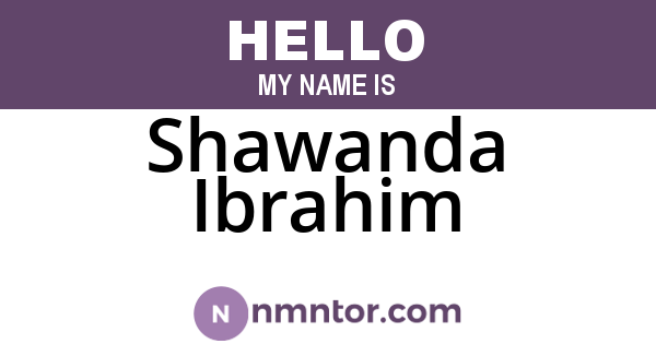 Shawanda Ibrahim