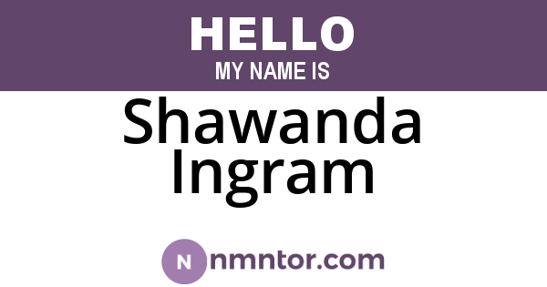 Shawanda Ingram