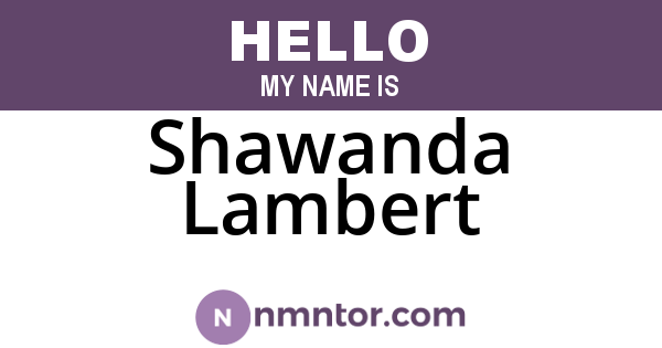 Shawanda Lambert