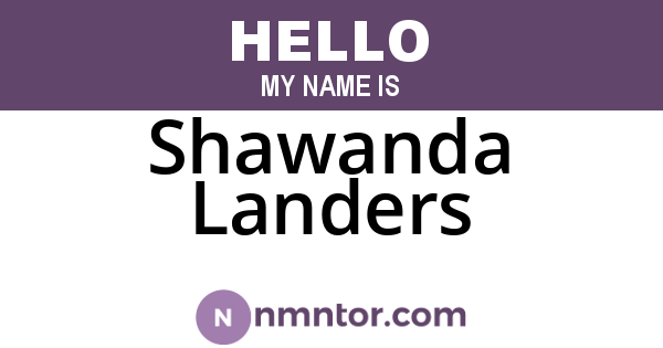Shawanda Landers